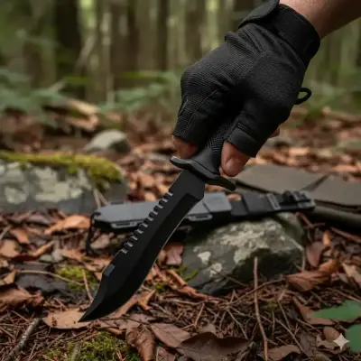 Cuchillo táctico oso negro con funda - miniatura 3