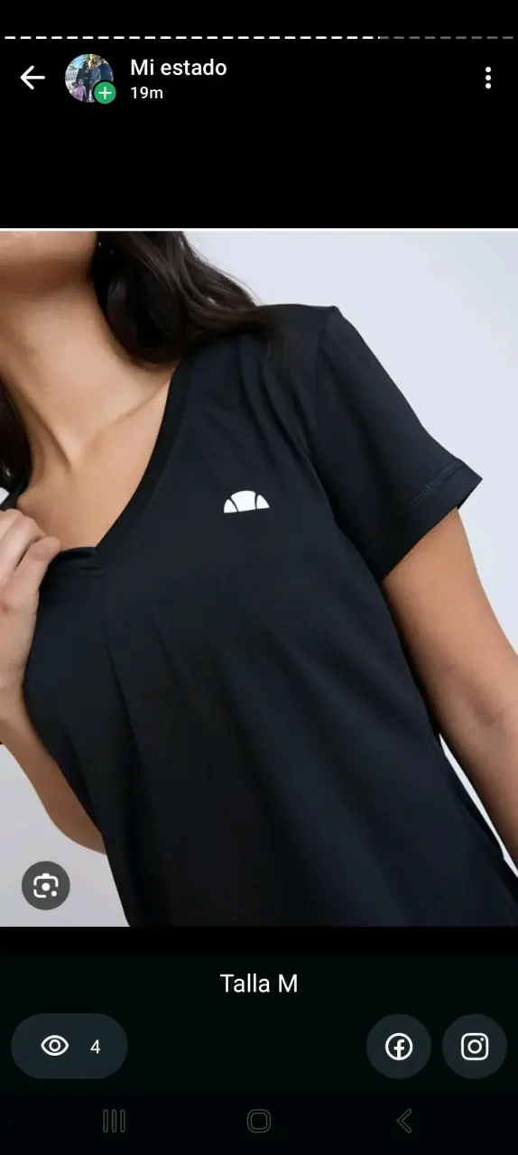 Polera azul a rayas para hombre talla M - 4