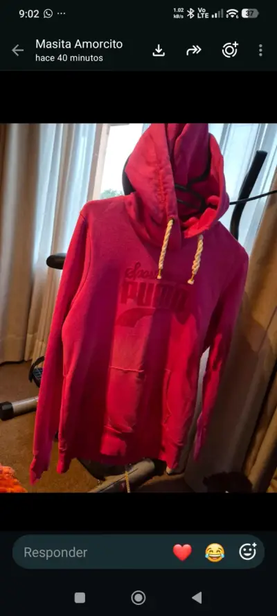 Polerón con capucha rosa Puma para mujer - miniatura 1