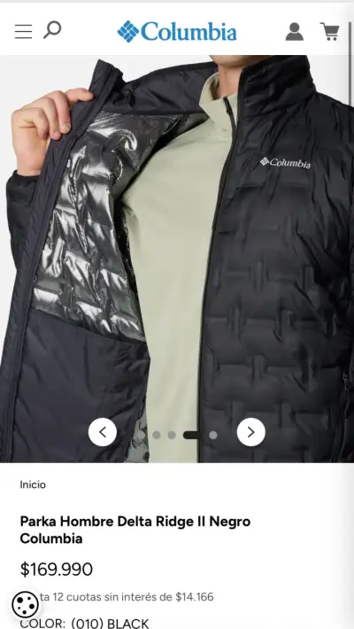 Parka Hombre Columbia Delta Ridge II Negra - miniatura 1