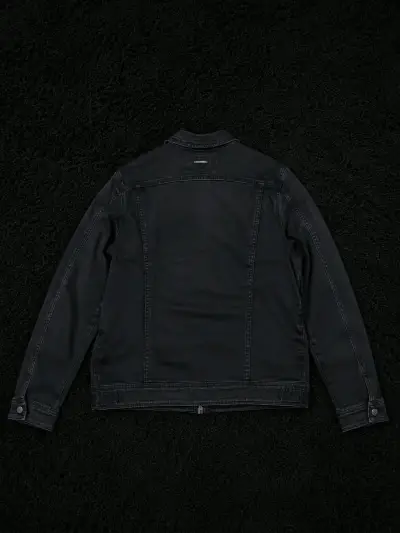 Chaqueta de mezclilla negra para hombre - miniatura 2