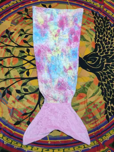 Manta de cola de sirena multicolor para niños - miniatura 1