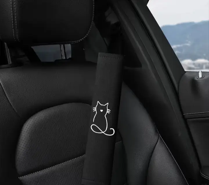 Protectores de cinturón de seguridad con diseño de gato - 2