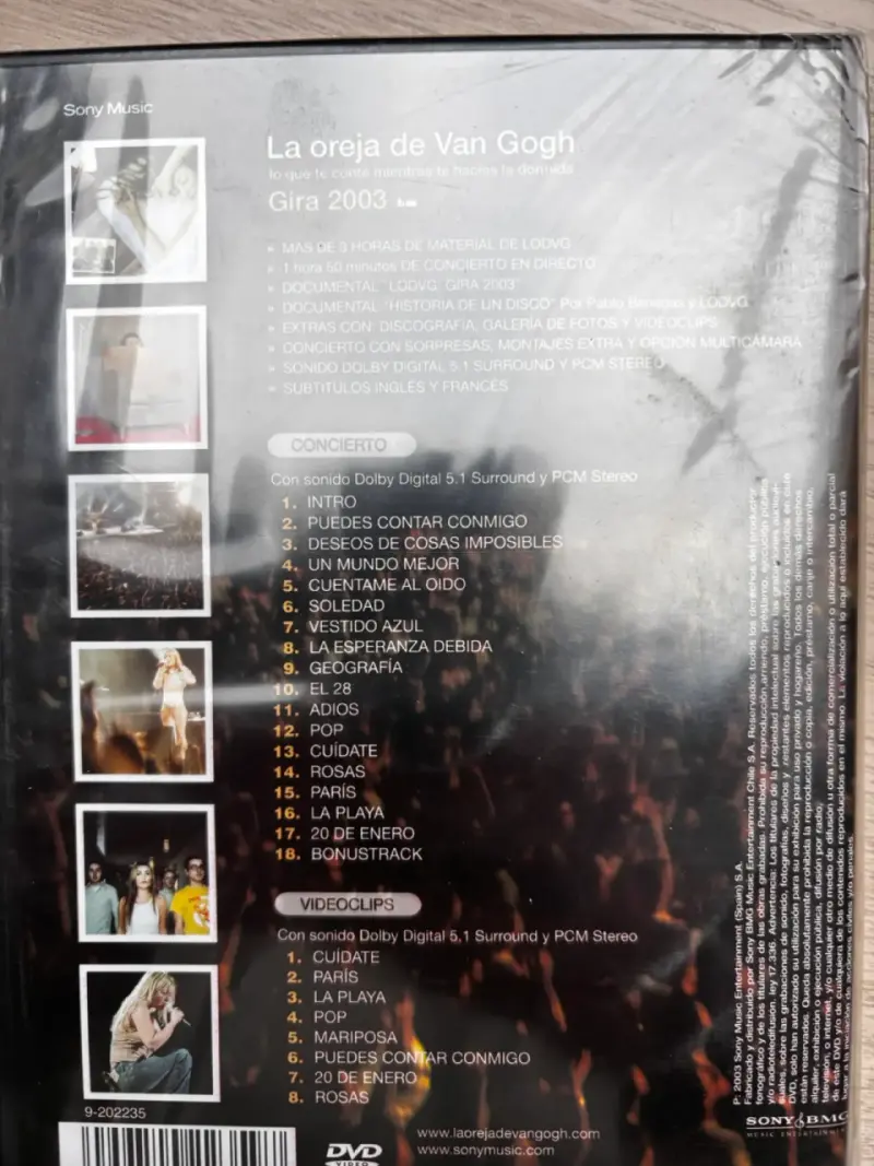 DVD La Oreja de Van Gogh Gira 2003 - 2