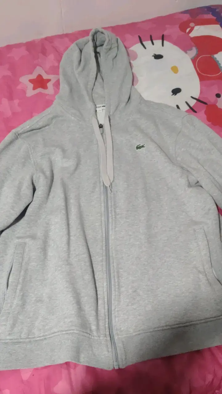 Polerón gris con capucha Lacoste Sport - 1