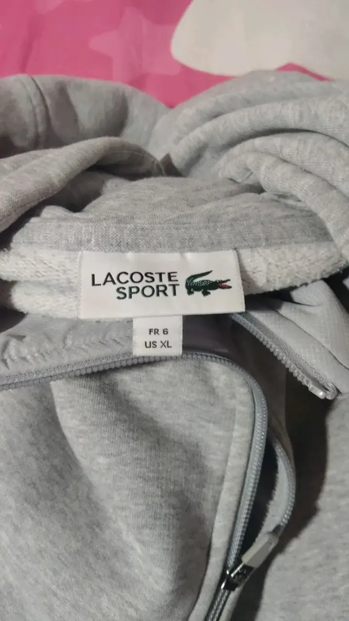 Polerón gris con capucha Lacoste Sport - 3