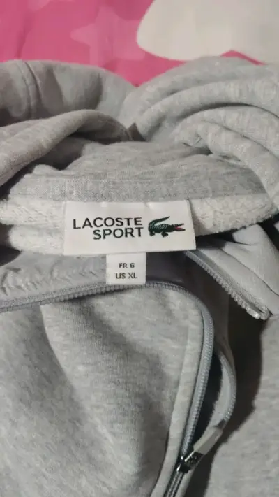Polerón gris con capucha Lacoste Sport - miniatura 3