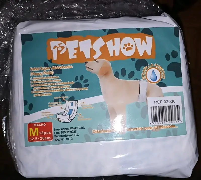 Pañales para perro macho Pets How M 12 unidades
