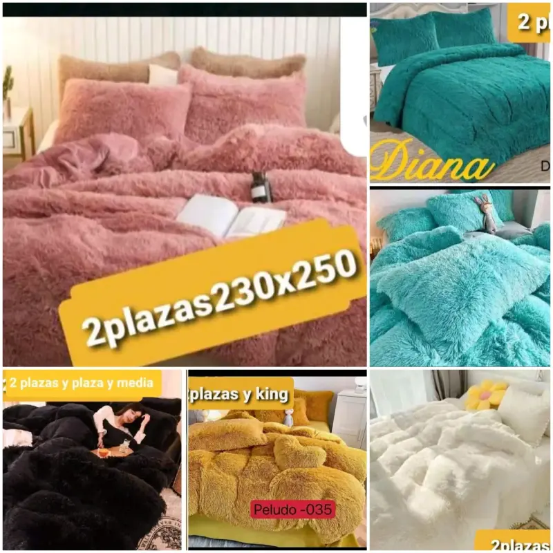 Cobertor Peludo 2 Plazas Varios Colores