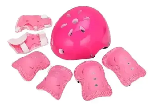 Set de protección infantil rosa para bicicleta y patinaje - 2
