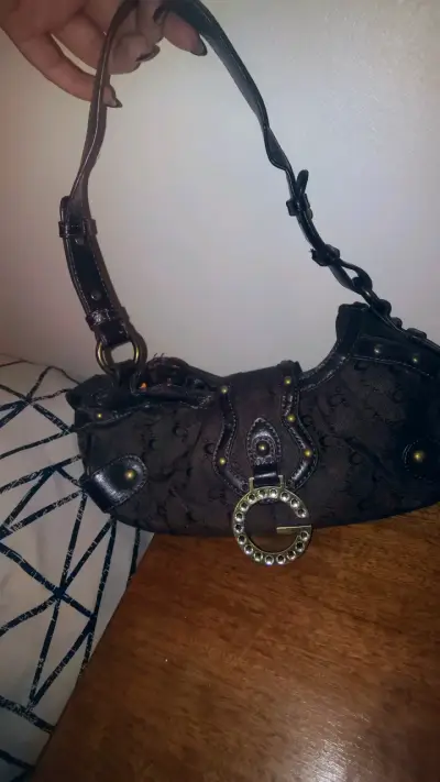 Cartera de mano marrón vintage (2000's) - miniatura 1