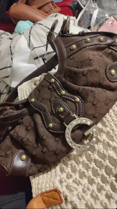 Cartera de mano marrón vintage (2000's) - miniatura 2