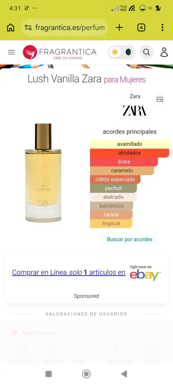 Perfume Lush Vanilla Zara para mujer - 1