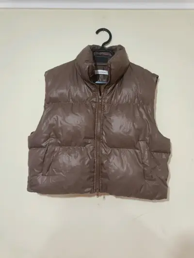 Chaleco acolchado marrón para mujer - miniatura 1