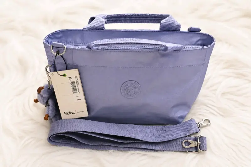 Bolso Kipling morado con correa ajustable - 1