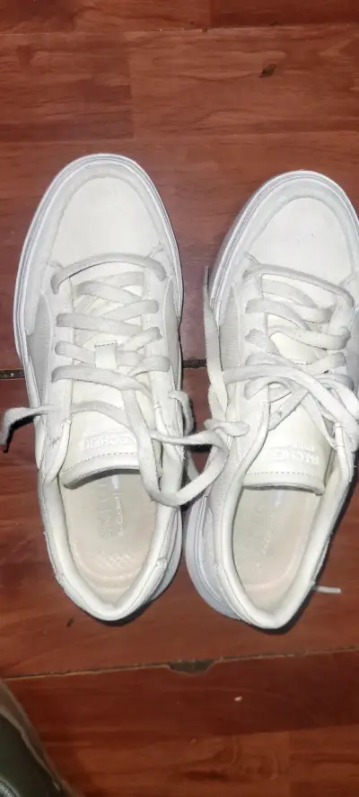 Zapatillas blancas Skechers Air Cooled Memory Foam - miniatura 1