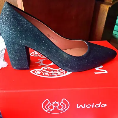 Zapatos de tacón Weide negros brillantes - miniatura 1
