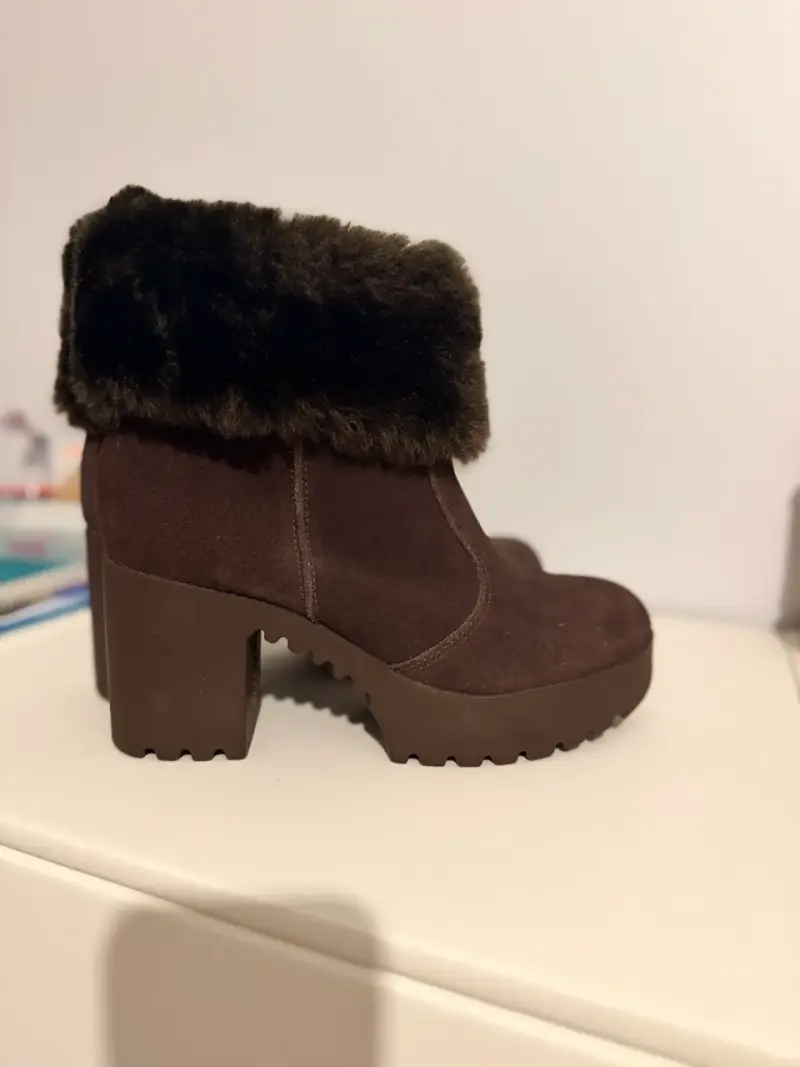 Botines de mujer con forro de piel sintética marrón - 2