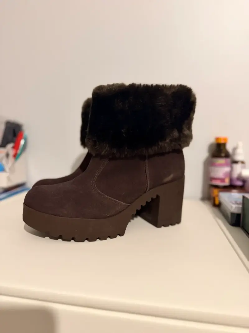 Botines de mujer con forro de piel sintética marrón - 3