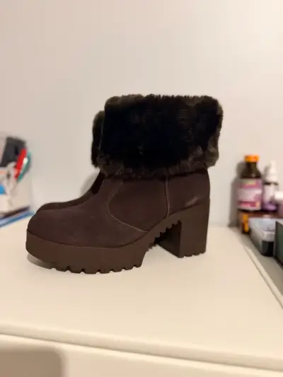 Botines de mujer con forro de piel sintética marrón - miniatura 3