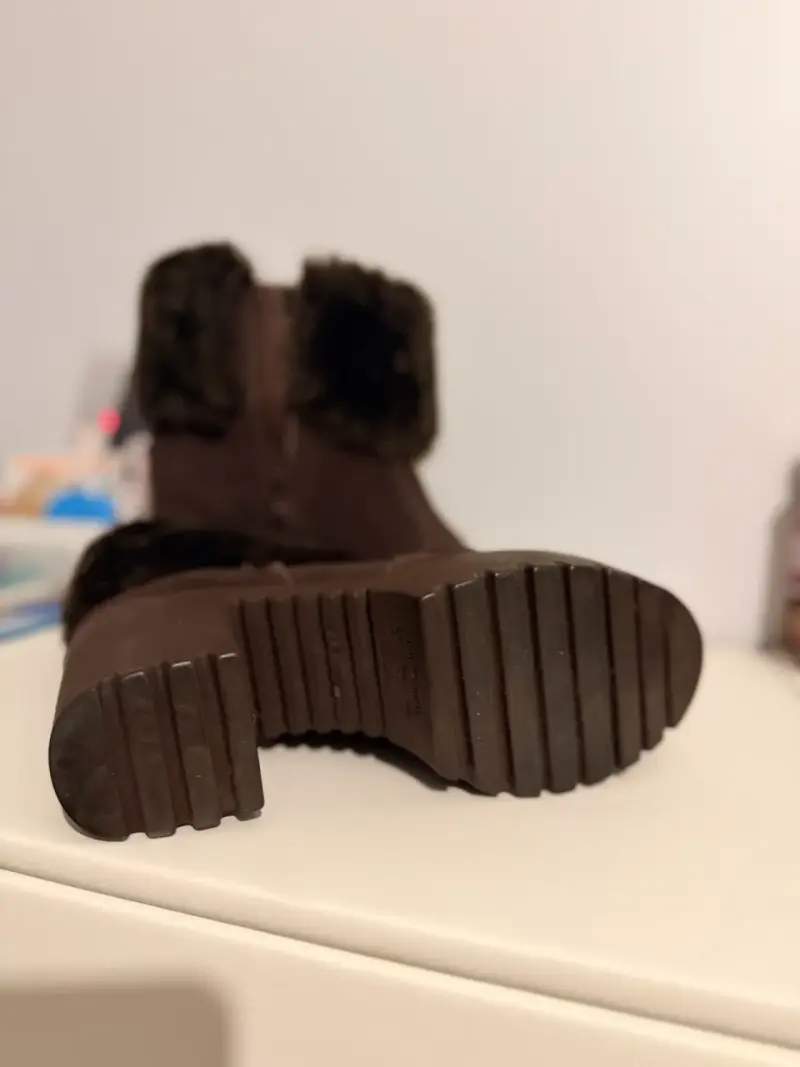Botines de mujer con forro de piel sintética marrón - 4