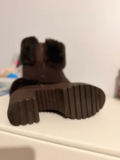 Botines de mujer con forro de piel sintética marrón - miniatura 4