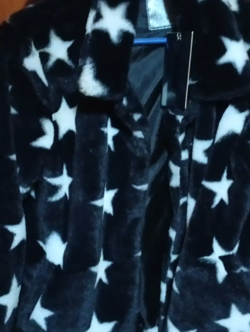 Abrigo de felpa con estrellas para mujer