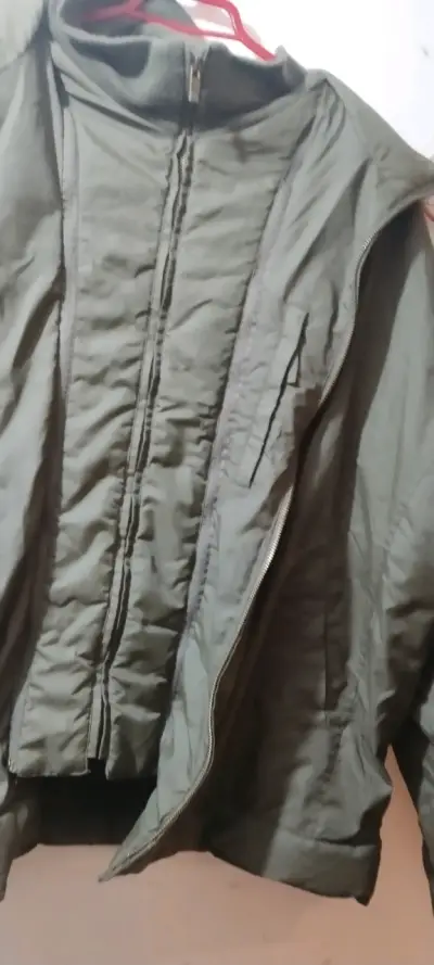 Chaqueta verde oliva con cierre para hombre - miniatura 1