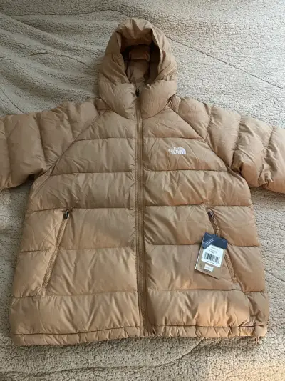 Chaqueta acolchada The North Face beige con capucha - miniatura 1