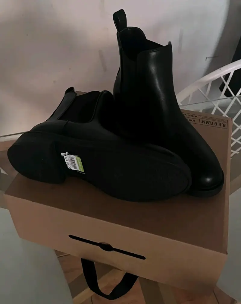 Botines de cuero negro talla 37.5 - 2
