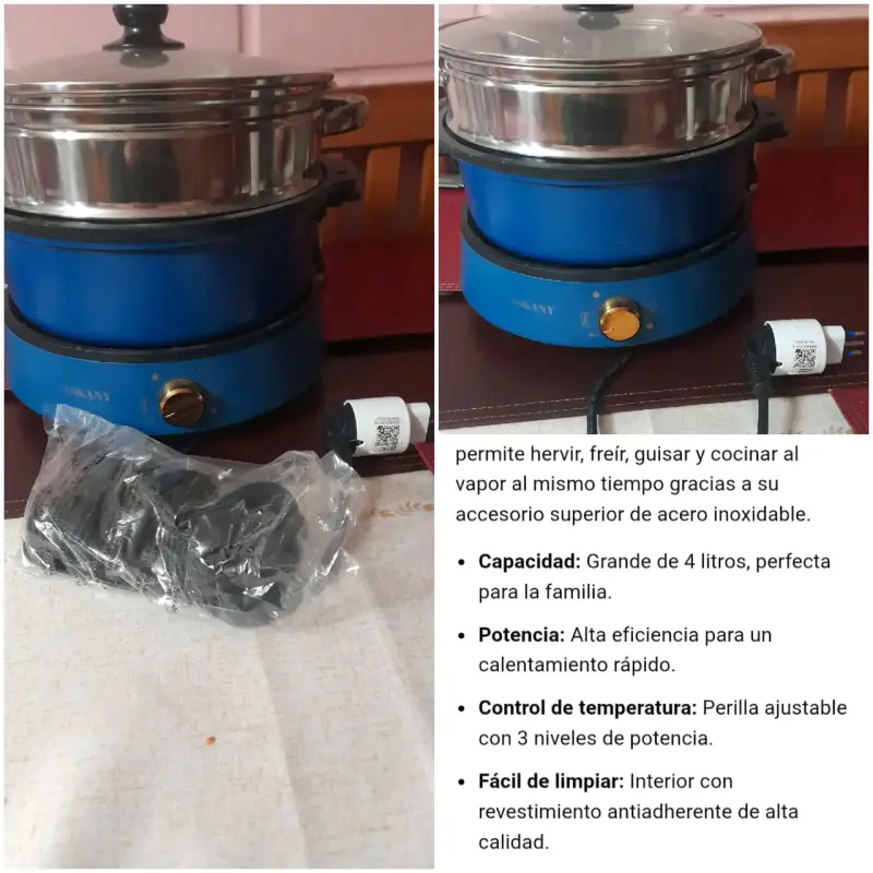 Olla eléctrica multifuncional Siray con vaporera