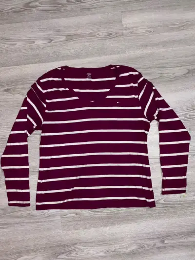 Polera Tommy Hilfiger rayada manga larga L-XL - miniatura 1