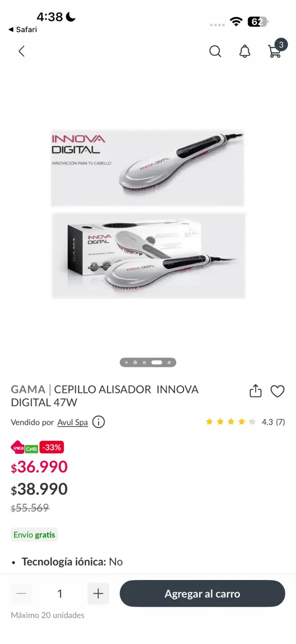 Cepillo Alisador Gama Innova Digital 47W
