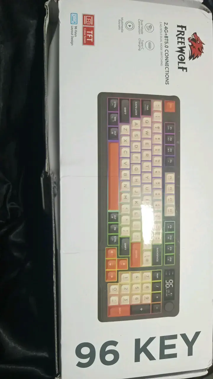 Teclado mecánico inalámbrico Freewolf 96 teclas - 1