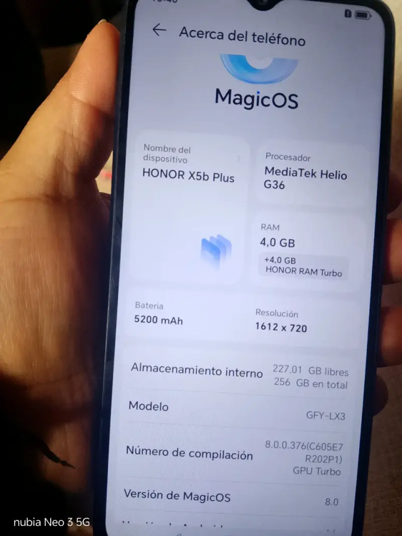 Smartphone Honor X5b Plus con MediaTek Helio G36 - 2