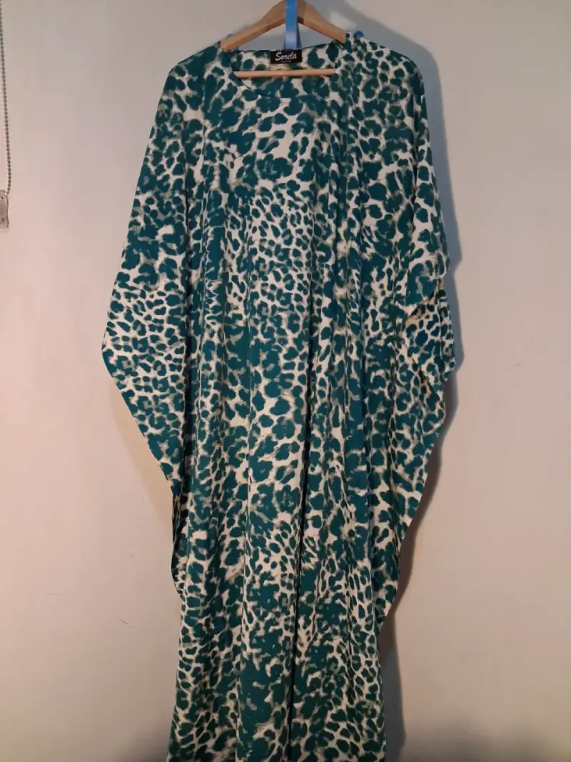 Vestido largo estampado animal print verde - 2