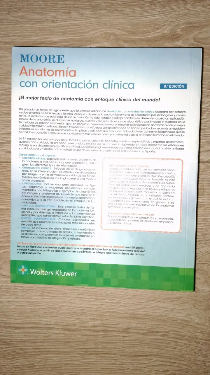 Libro Moore Anatomía con Orientación Clínica 9ª Edición - 2