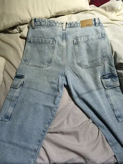 Jeans cargo de mezclilla azul claro Index - miniatura 2