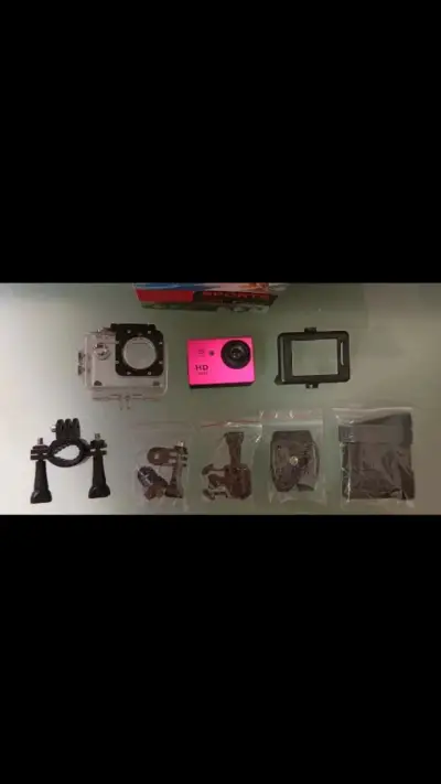Cámara deportiva tipo GoPro HD 1080P  rosa - miniatura 1