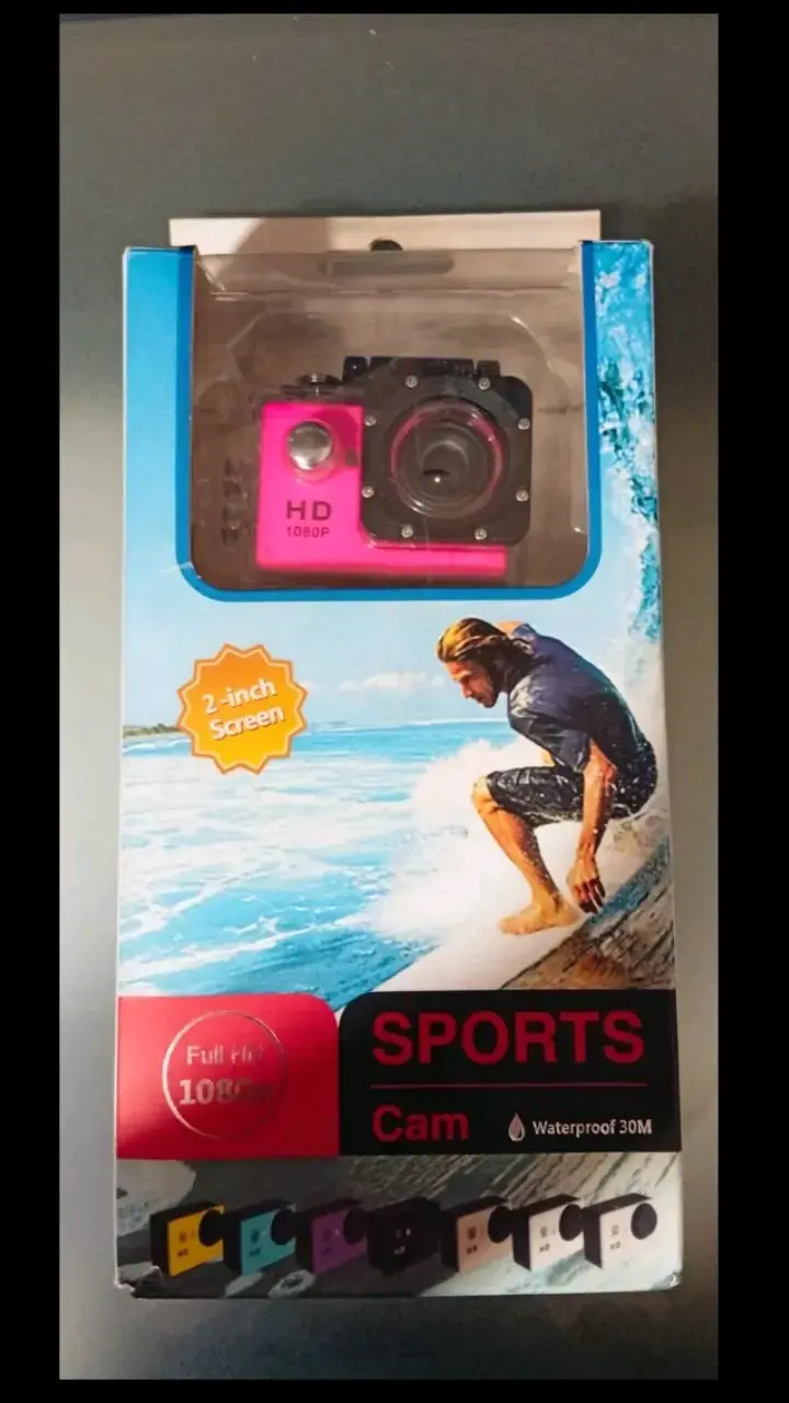 Cámara deportiva tipo GoPro HD 1080P  rosa - 2