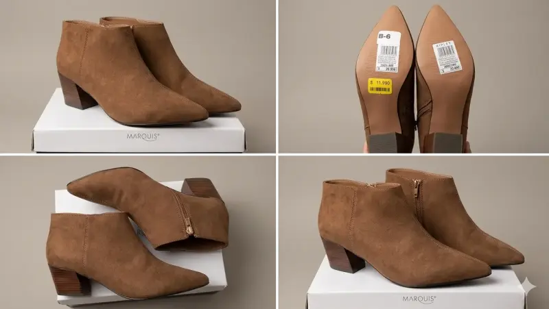 Botines de gamuza marrón con tacón Marquis