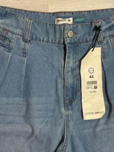 Jeans Slouchy Azul con Detalles Desgastados - miniatura 3