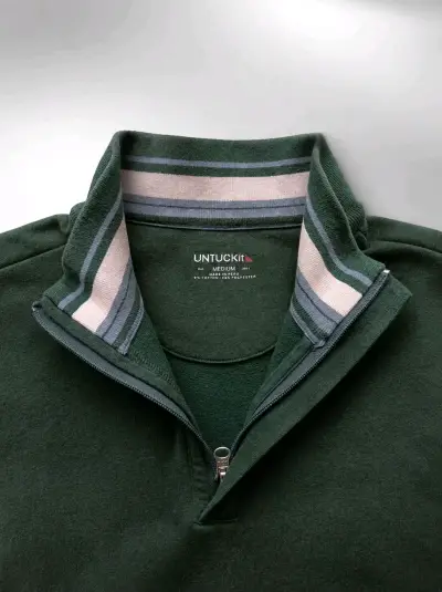 Polerón verde Quarter Zip Untuckit - miniatura 3