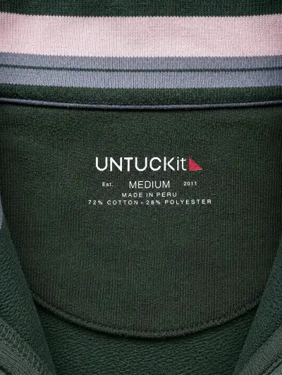 Polerón verde Quarter Zip Untuckit - miniatura 4