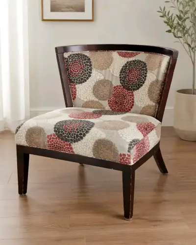 Silla decorativa con diseño circular multicolor - miniatura 1