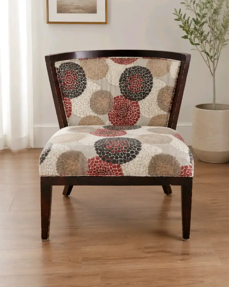 Silla decorativa con diseño circular multicolor - 2