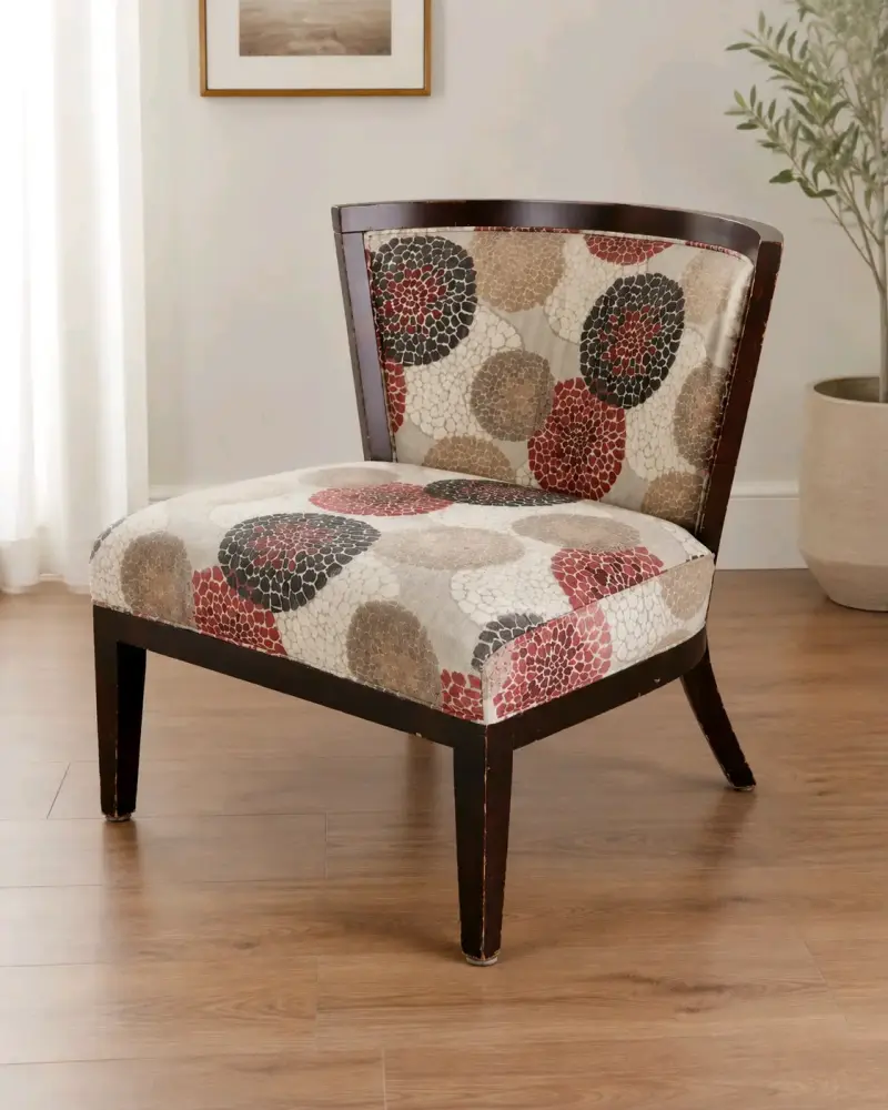 Silla decorativa con diseño circular multicolor - 3