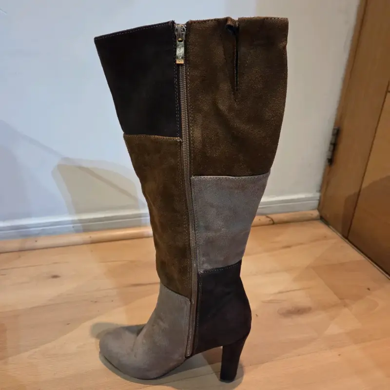 Botas de tacón alto en gamuza multicolor - 2