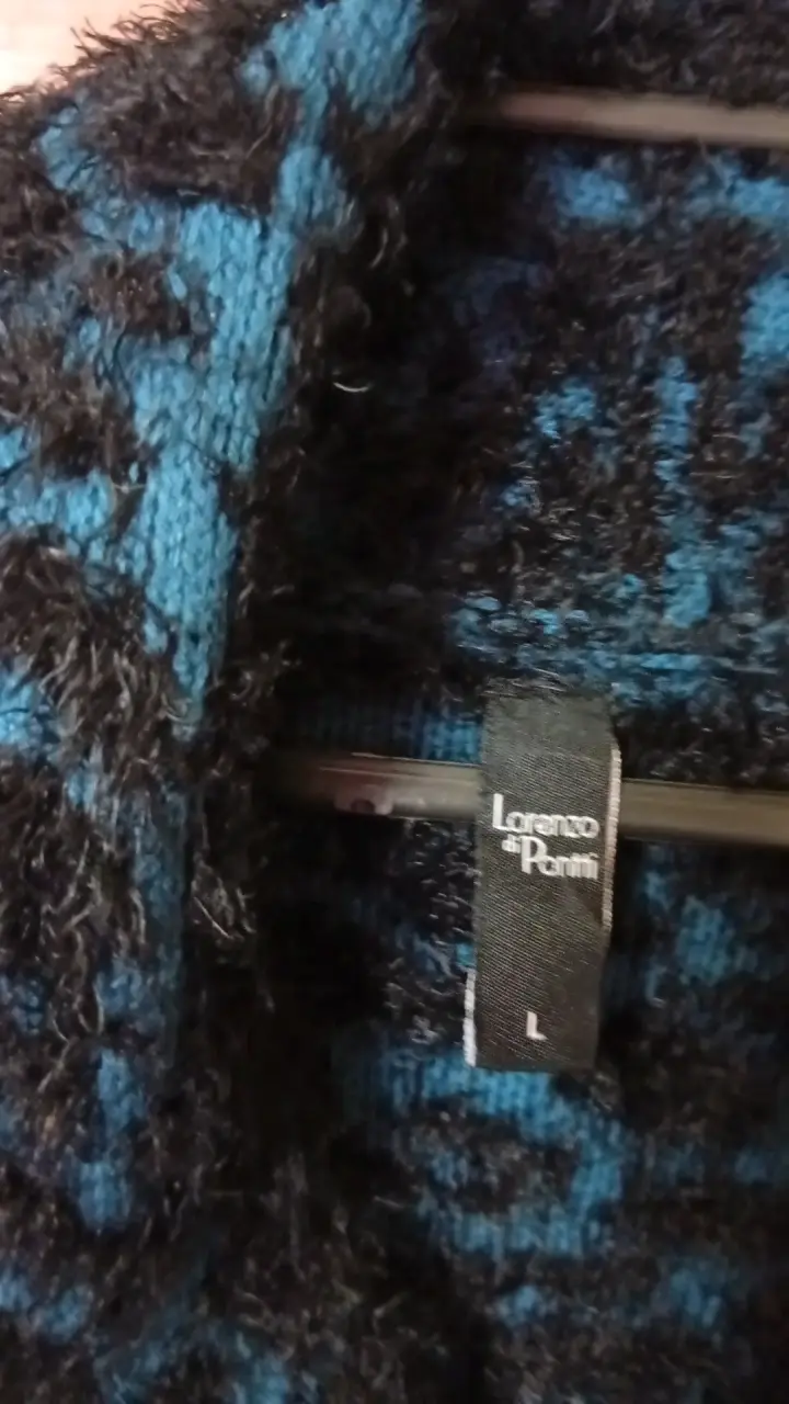 Abrigo de lana azul y negro Lorenzo di Pontti - 2