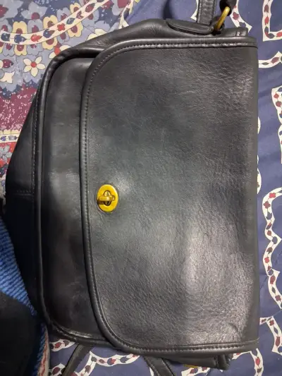 Bolso de cuero negro Coach vintage - miniatura 1